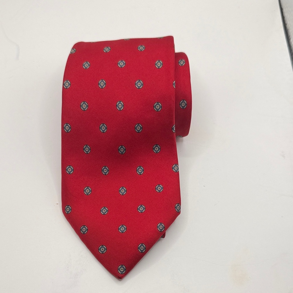 Vtg Christian‎ Dior Mens Tie Red Patterned Tie 58” X 3.5”